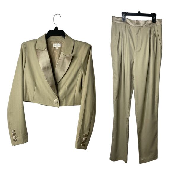 Torn By Ronny Kobo Two Pieces Set Cropped Blazer And Pants Size Medium - Picture 1 of 16